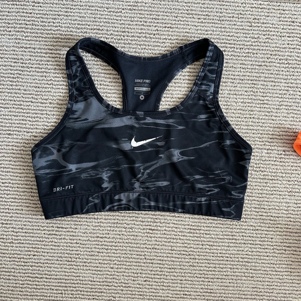 Nike Black Racerback Sports Bra with Compression Fit